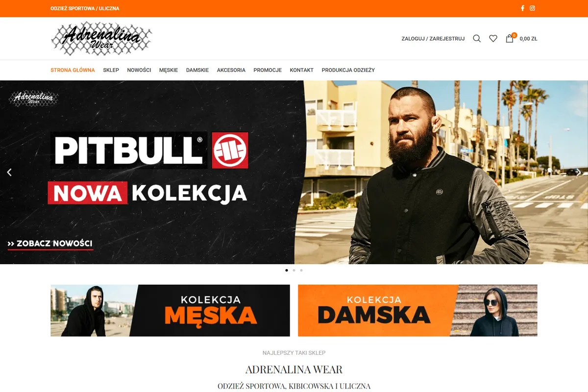 Podgląd strony Adrenalina Wear