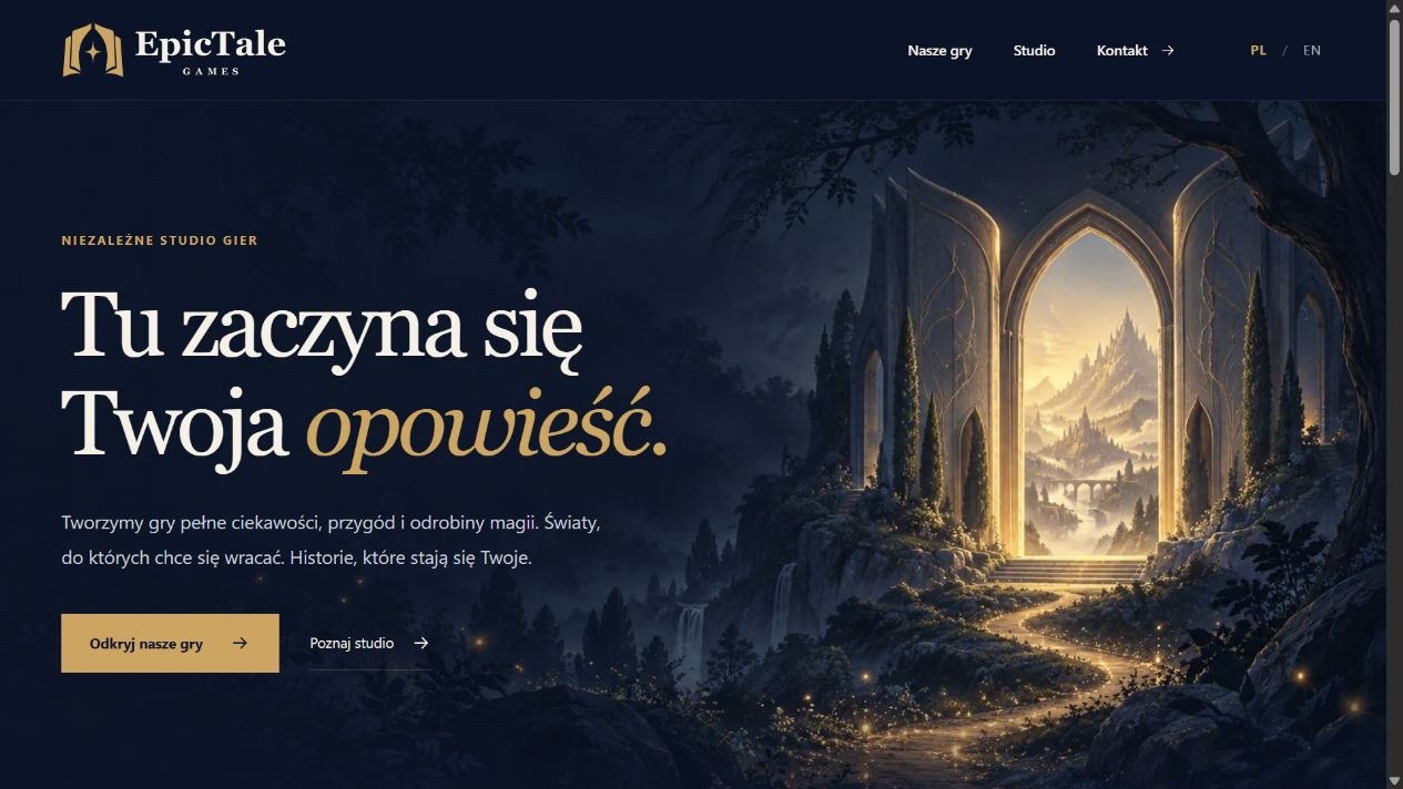 Podgląd strony EpicTale Games
