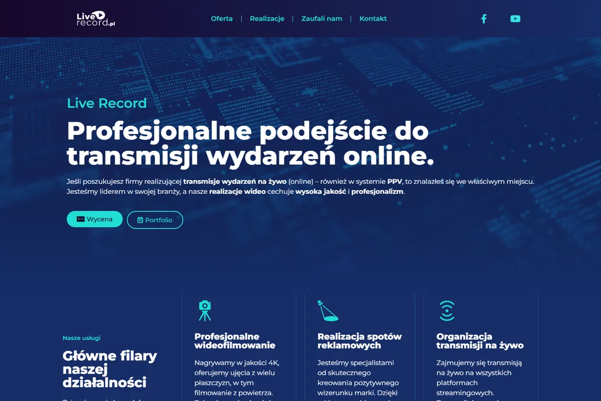 Podgląd strony LiveRecord